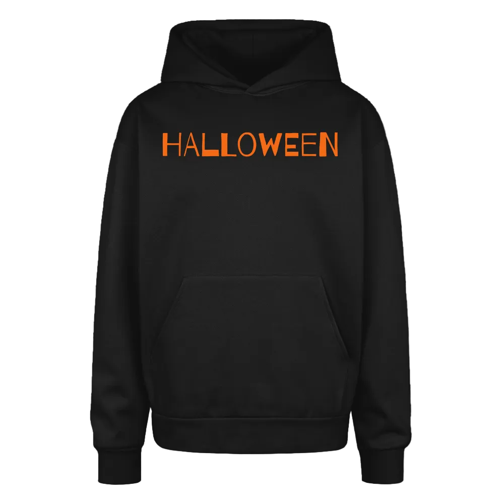 Trend4us Cute Ghost with Pumpkin Oversized Hooded Sweatshirt - black