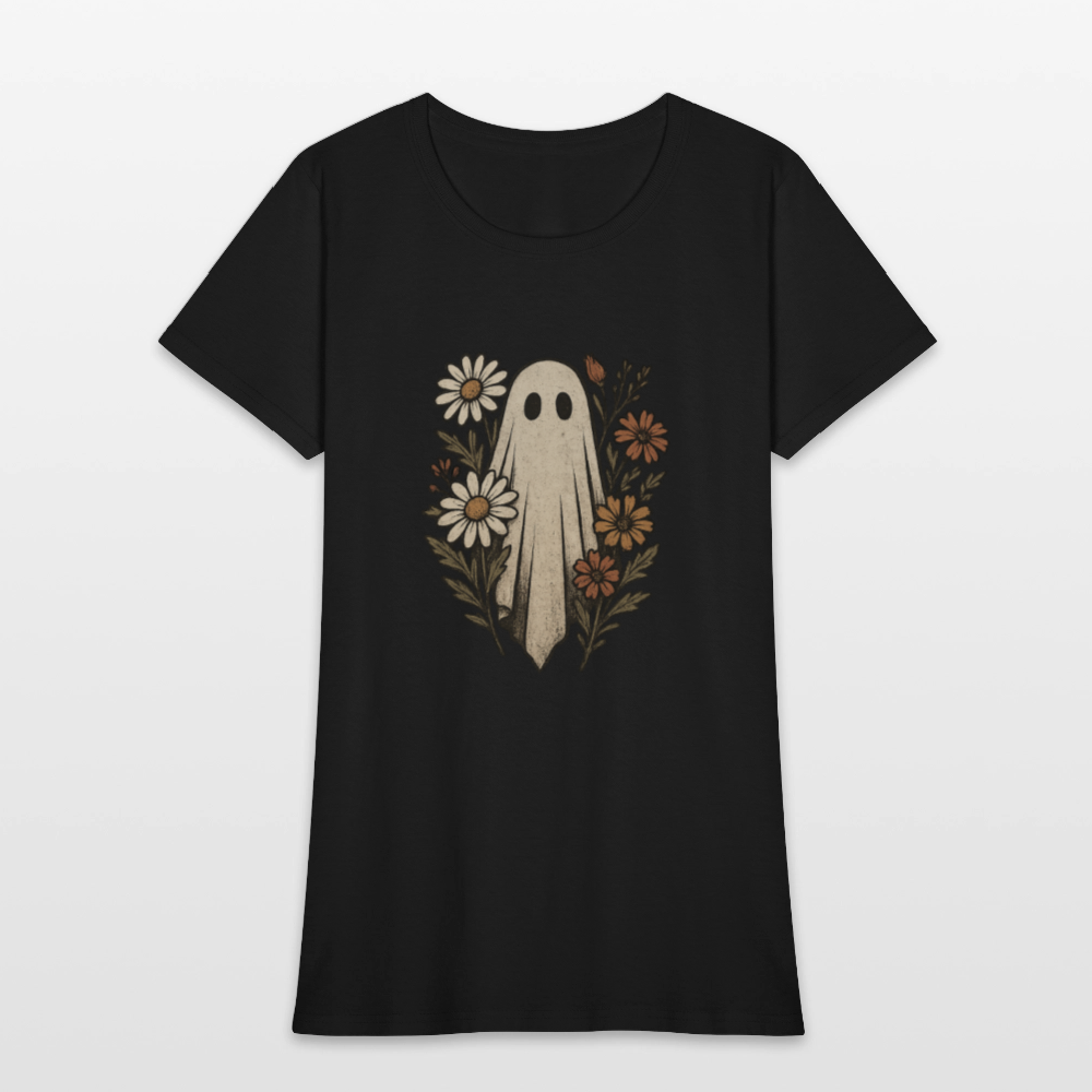 Trend4us Halloween Floral T-Shirt - black