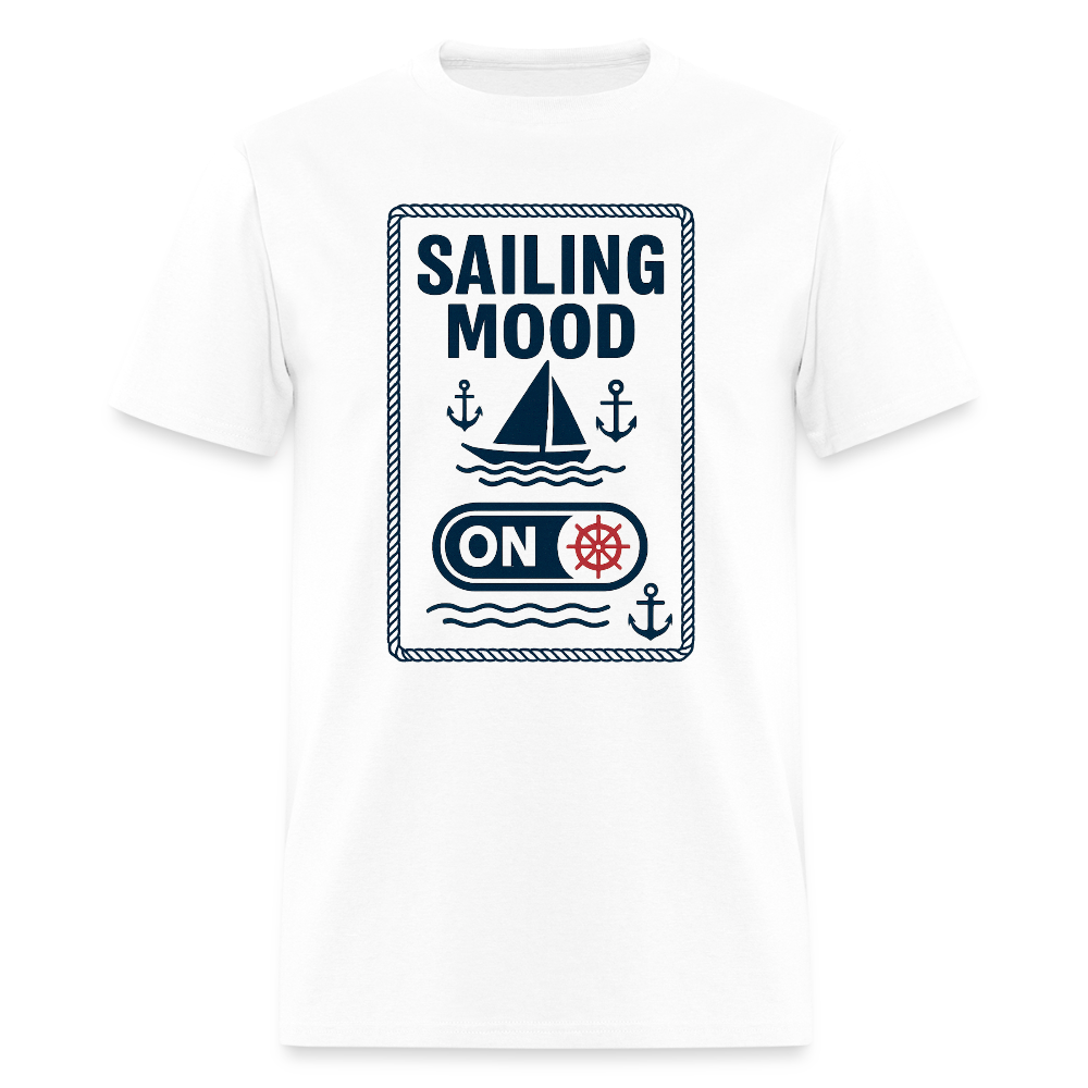 Trend4us Graphic Sailing Mood ON T-Shirt - white