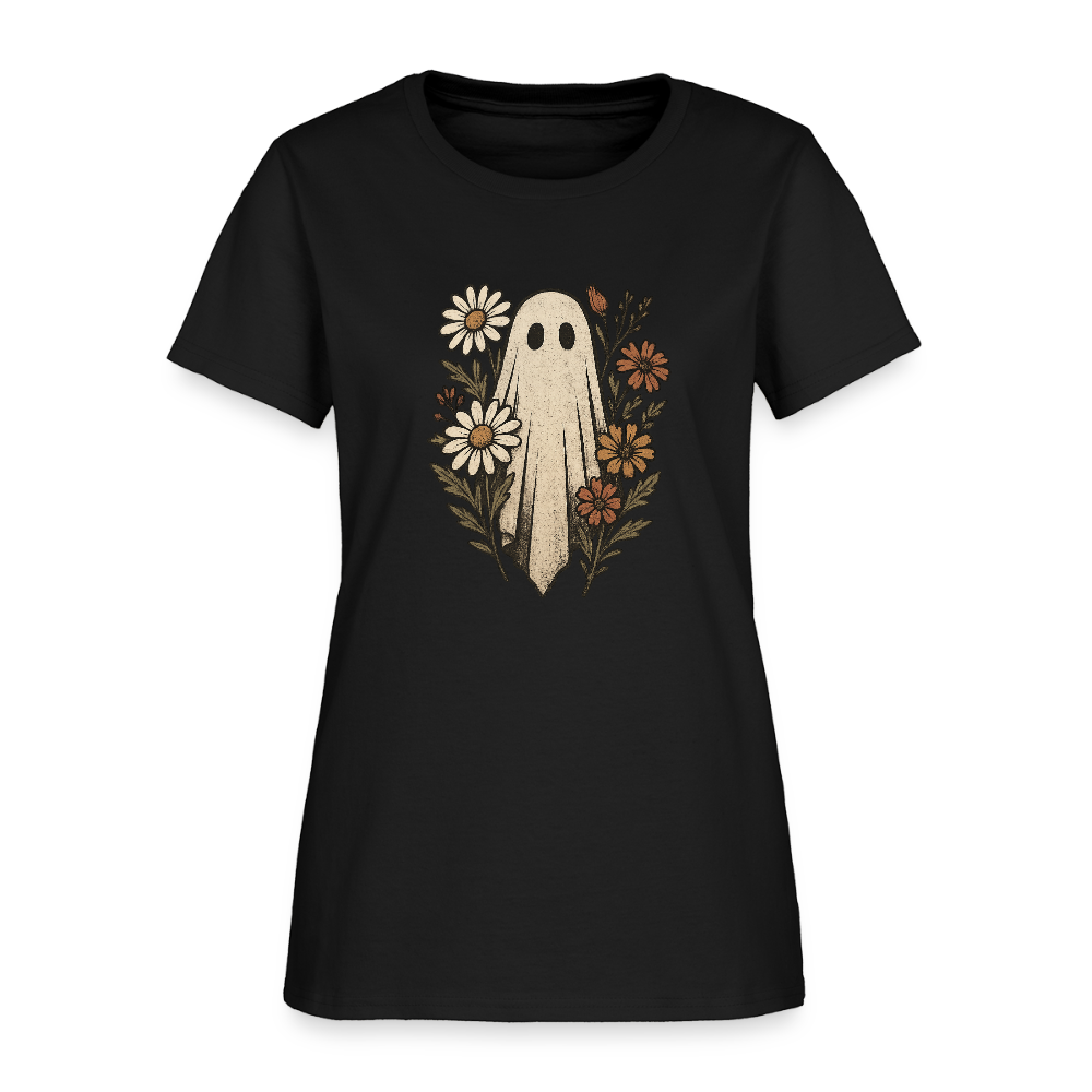 Trend4us Halloween Floral T-Shirt - black