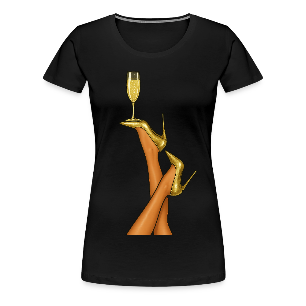 Trend4us Elegant Glamour Illustration T-Shirt - black