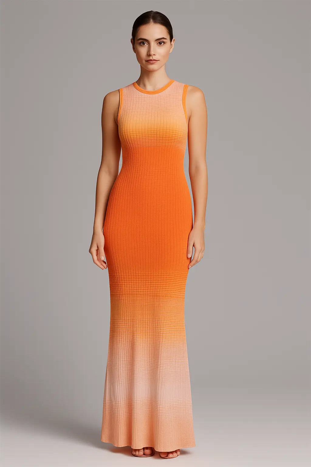 Trend4us Vintage Ombre Knit Sleeveless Maxi Dress