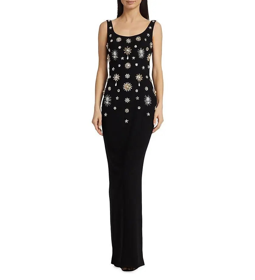 Trend4us Luxe Draped Halter Satin Evening Gown