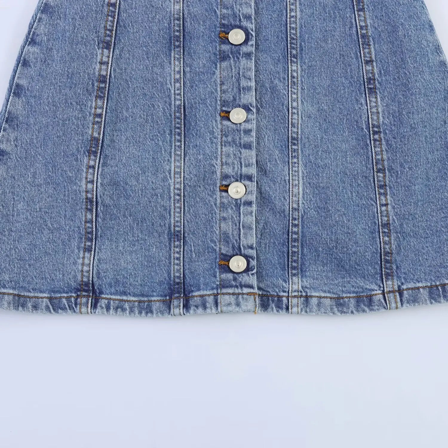 Trend4us Vintage Button-Front Denim Mini Dress closer view