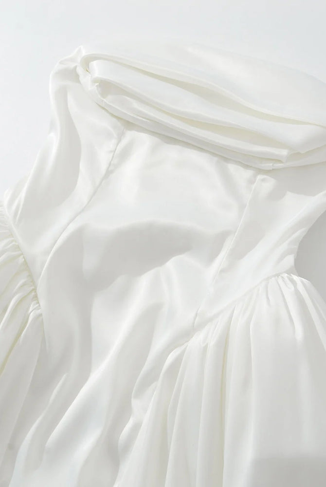 Satin Corset Flared Mini Dress — Women's Strapless A-Line | Trend4us