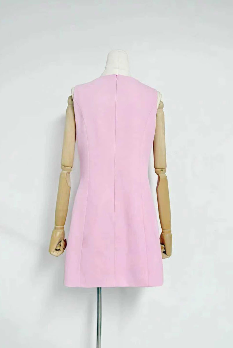Trend4us Luxe Floral Appliqué Sleeveless Mini Dress