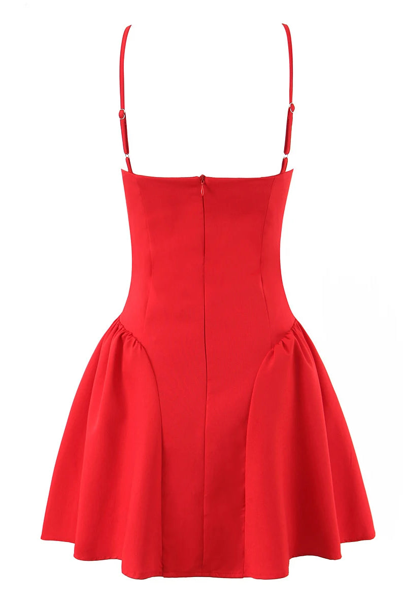 High-Waist Sculpted Pleated Mini Dress — Women's Sleeveless A-Line | Trend4us