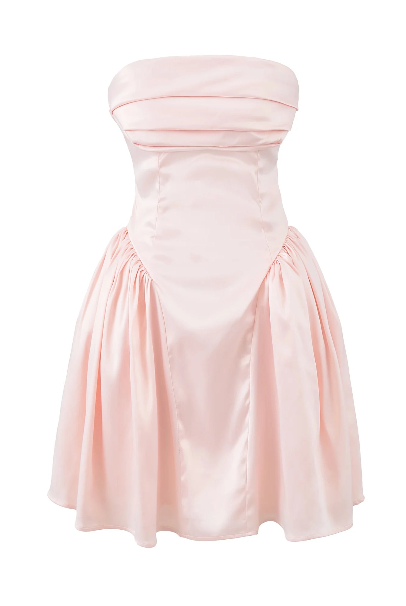 Satin Corset Flared Mini Dress — Women's Strapless A-Line | Trend4us