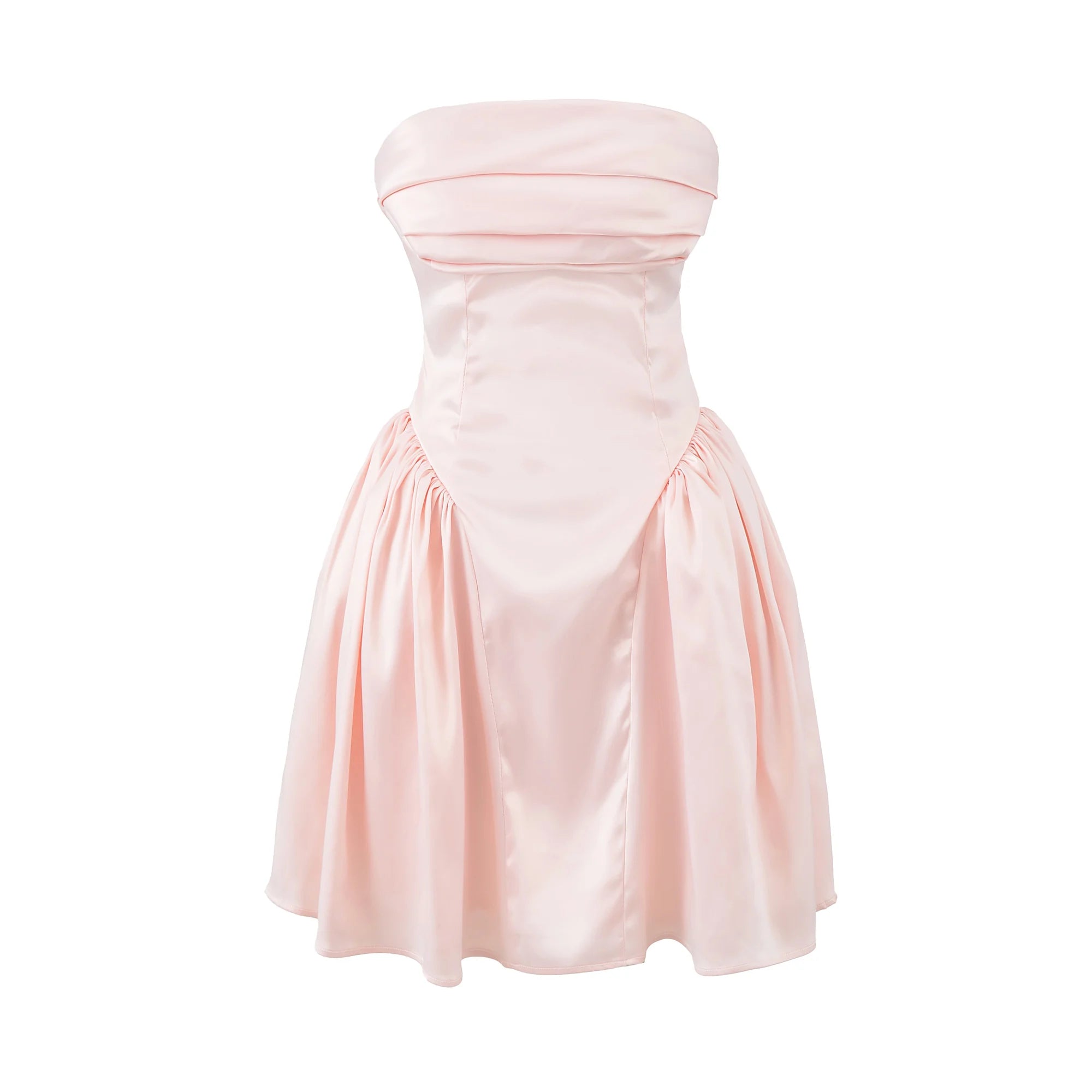 Satin Corset Flared Mini Dress — Women's Strapless A-Line | Trend4us