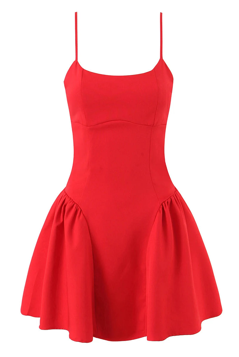 High-Waist Sculpted Pleated Mini Dress — Women's Sleeveless A-Line | Trend4us