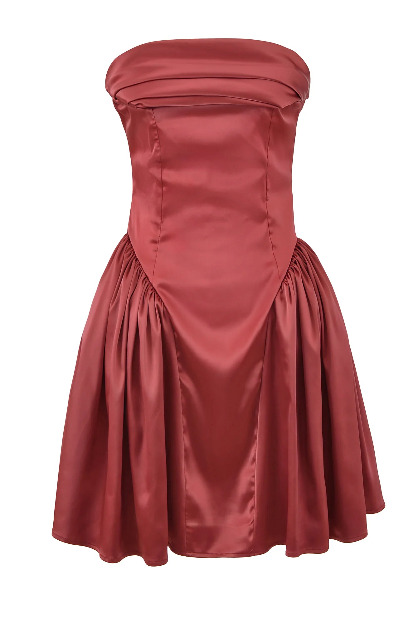 Satin Corset Flared Mini Dress — Women's Strapless A-Line | Trend4us
