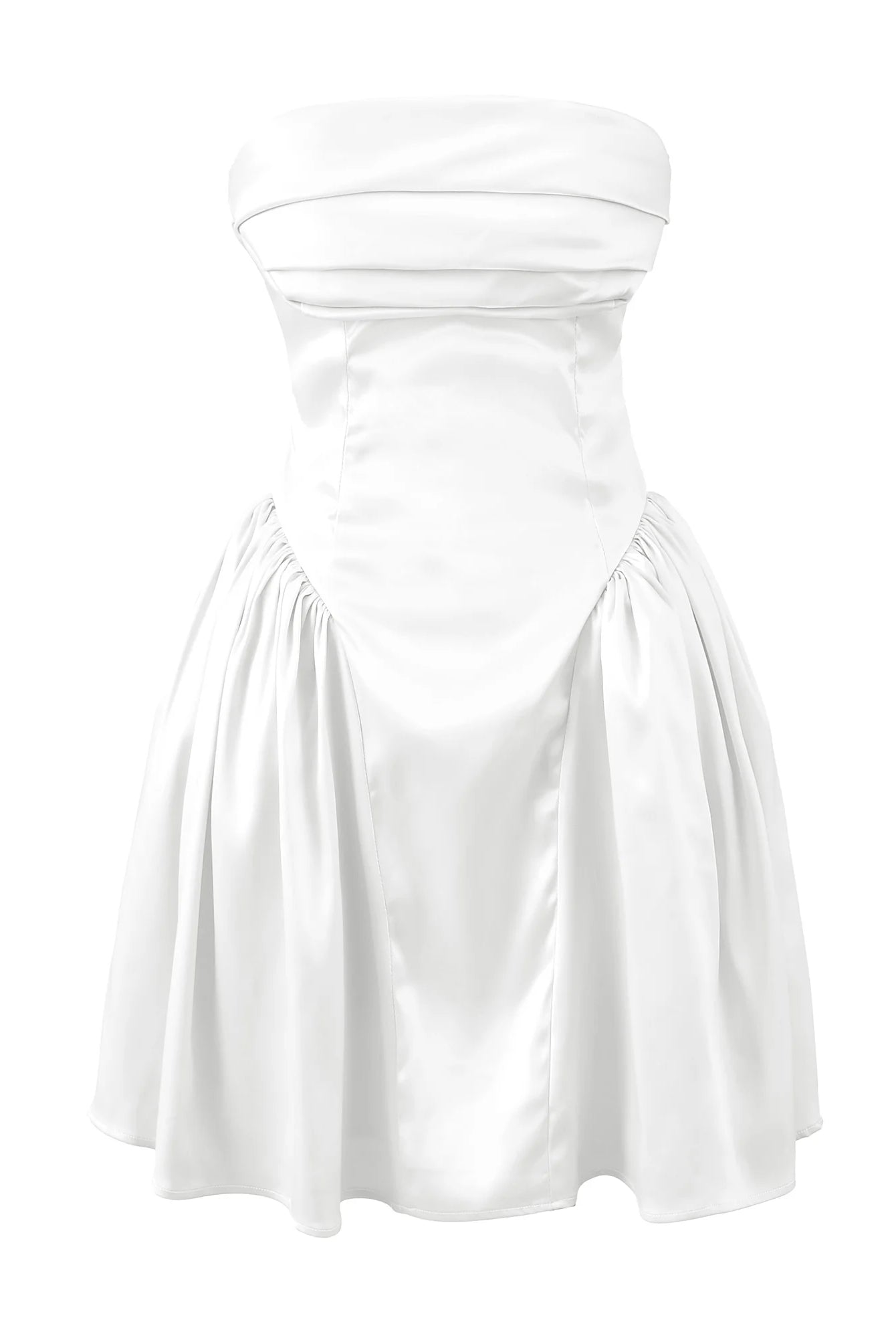 Satin Corset Flared Mini Dress — Women's Strapless A-Line | Trend4us