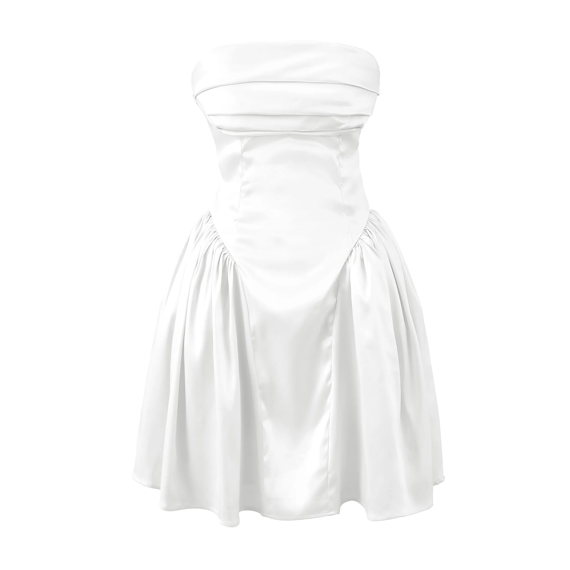 Satin Corset Flared Mini Dress — Women's Strapless A-Line | Trend4us