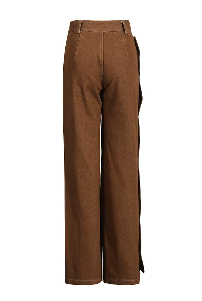 Trend4us Avant-Garde Structured Cropped Jacket & Wide-Leg Pants Set