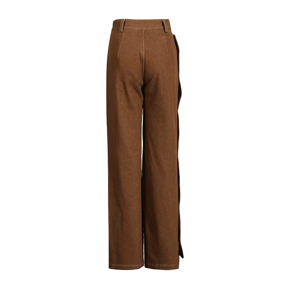 Trend4us Avant-Garde Structured Cropped Jacket & Wide-Leg Pants Set