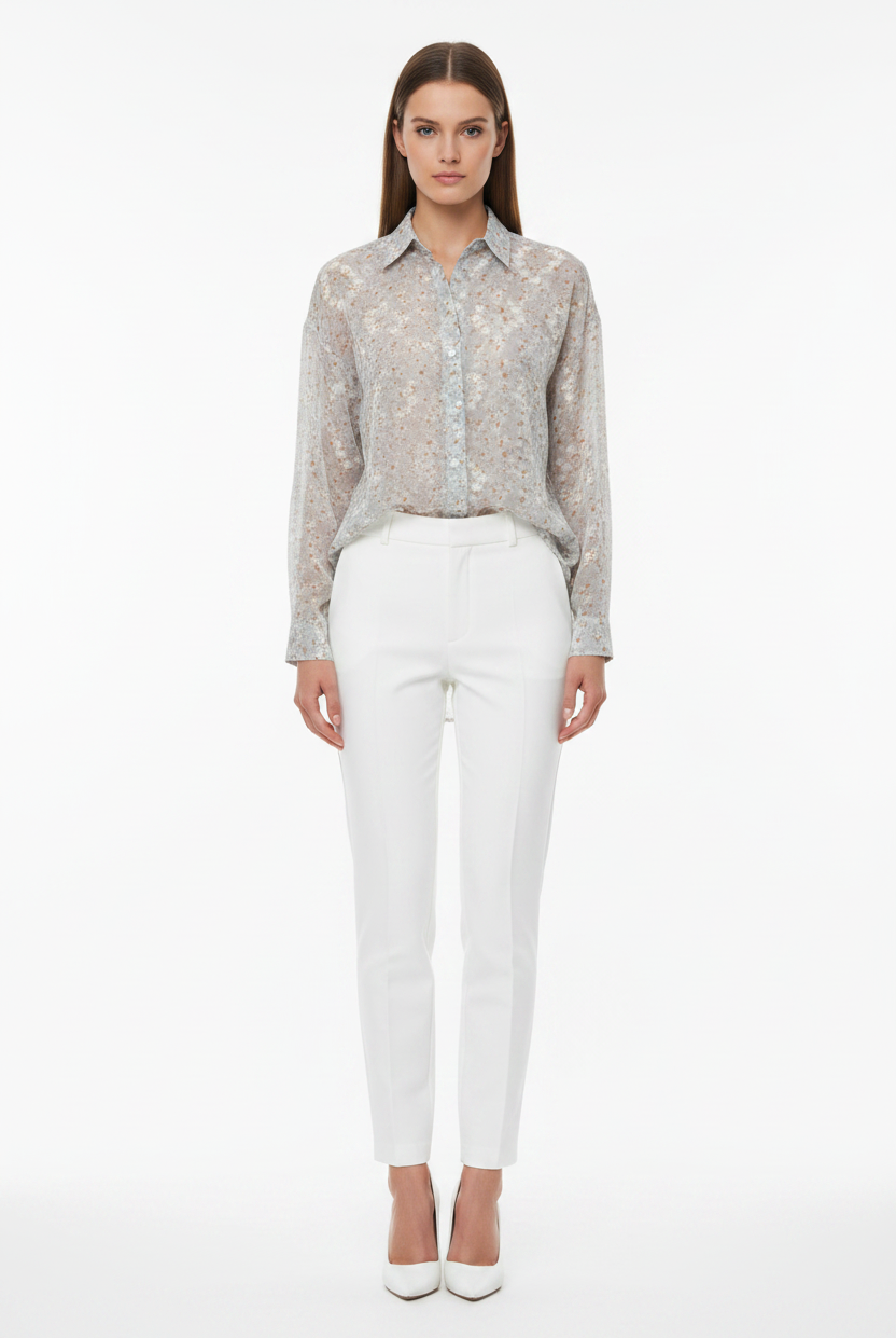 Trend4us Vintage Sheer Streetwear Button-Up Blouse