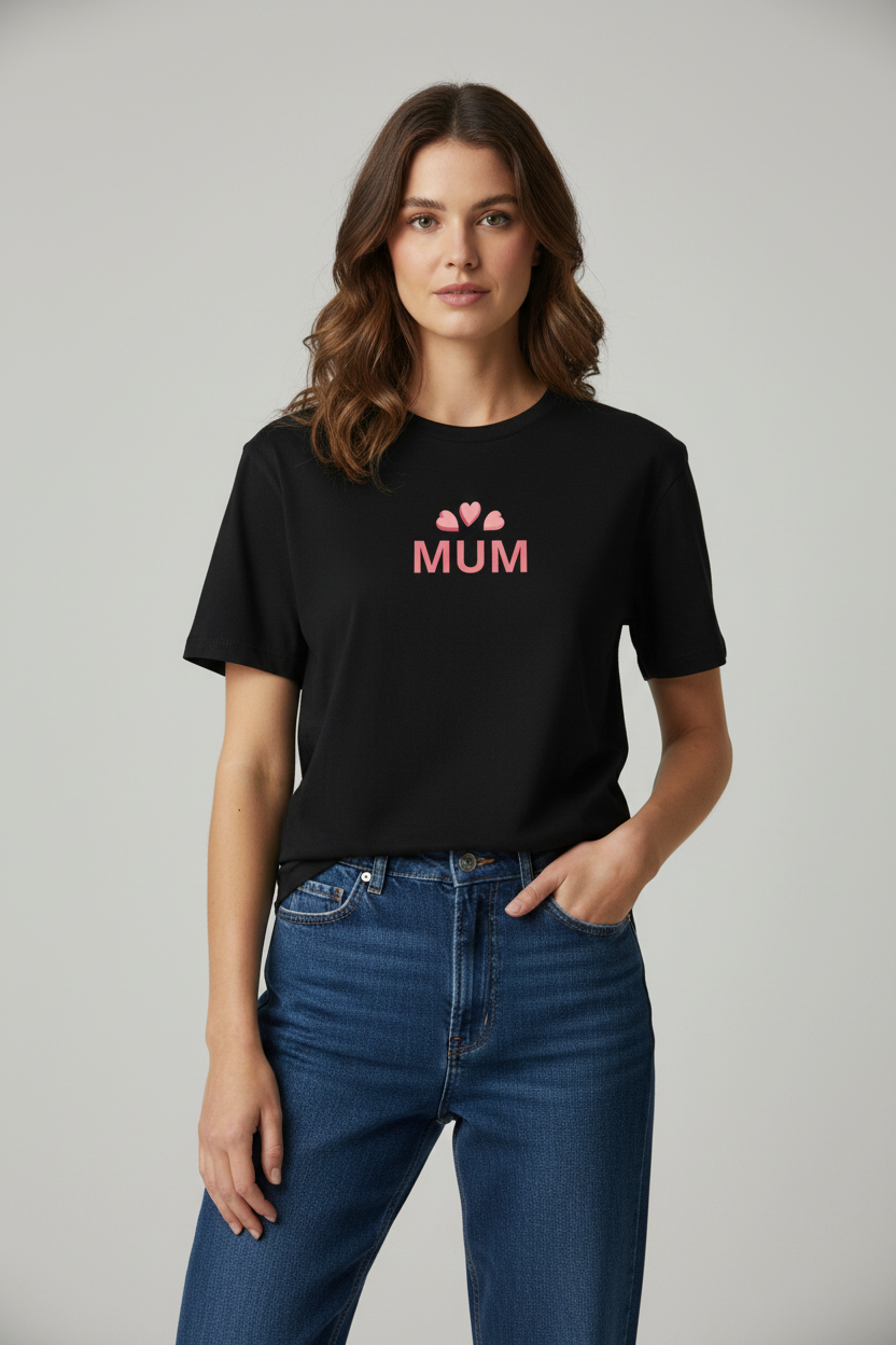 Trend4us Short-Sleeve Mum T-Shirt in black front view