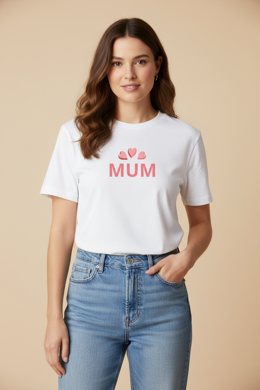 Trend4us Short-Sleeve Mum T-Shirt in white front view