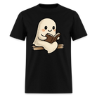 Trend4us Charming Ghost Reading Book T-Shirt - black