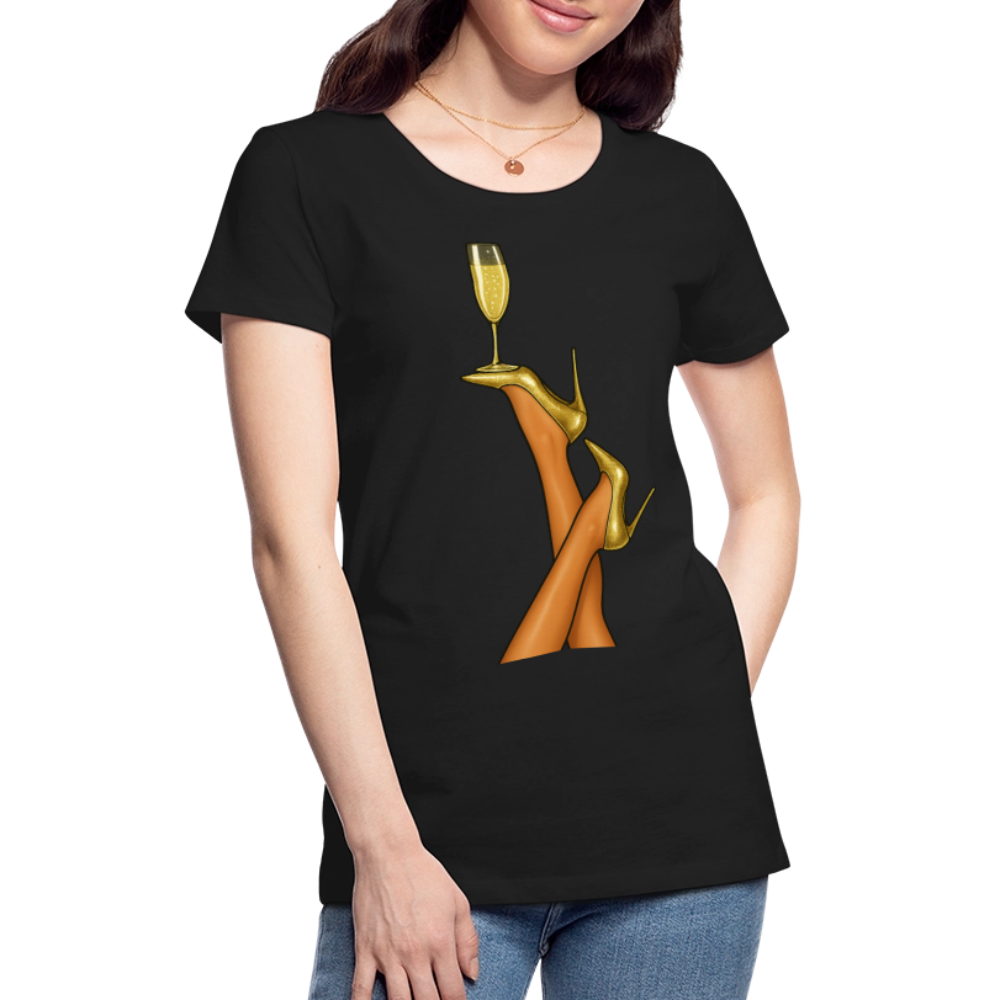 Trend4us Elegant Glamour Illustration T-Shirt - black
