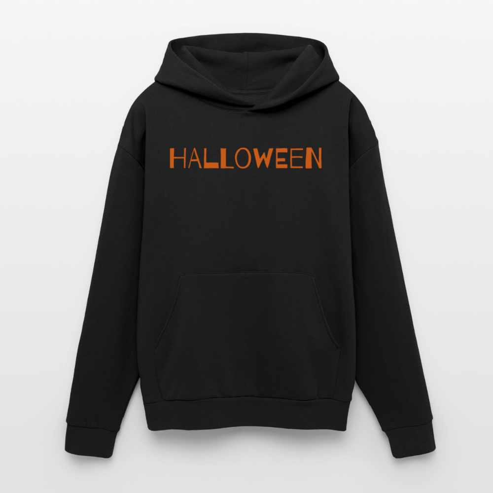 Trend4us Cute Ghost with Pumpkin Oversized Hooded Sweatshirt - black