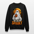 Trend4us Cute Ghost with Pumpkin Crewneck Sweatshirt - black