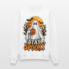 Trend4us Cute Ghost with Pumpkin Crewneck Sweatshirt - white