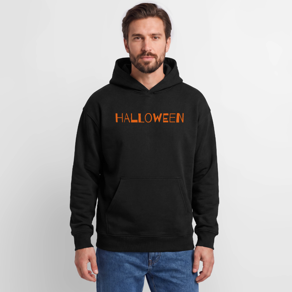 Trend4us Cute Ghost with Pumpkin Oversized Hooded Sweatshirt - black
