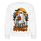 Trend4us Cute Ghost with Pumpkin Crewneck Sweatshirt - white