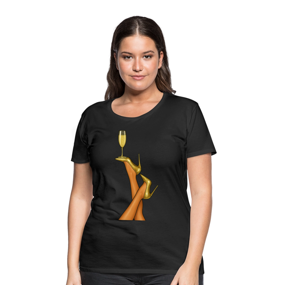 Trend4us Elegant Glamour Illustration T-Shirt - black