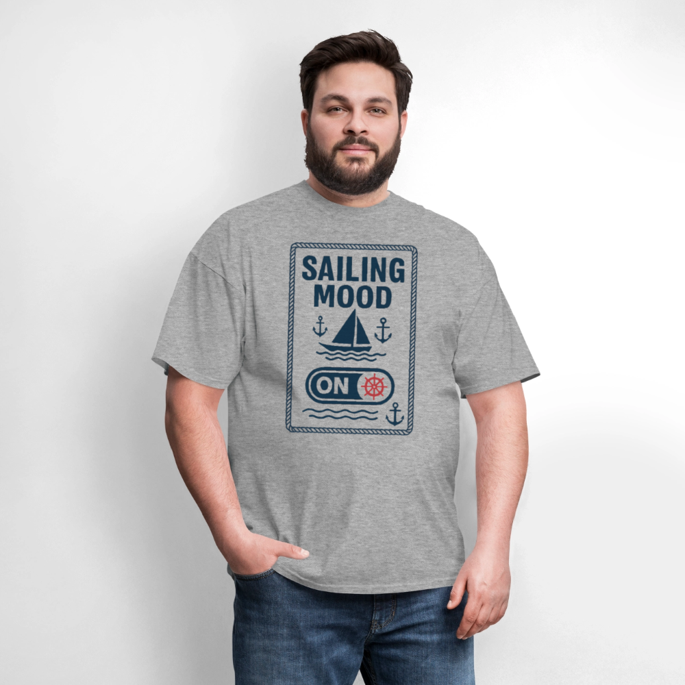 Trend4us Graphic Sailing Mood ON T-Shirt - heather gray
