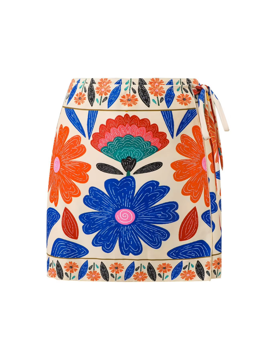 Trend4us Tropical Floral One-Piece Swimsuit & Cover-Up 3-Piece Set
