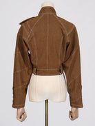 Trend4us Avant-Garde Structured Cropped Jacket & Wide-Leg Pants Set
