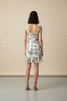 Trend4us Chiffon Mesh Floral Ruched Mermaid Mini Dress