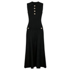 Trend4us knit maxi dress in black, front view