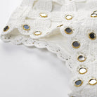 Trend4us Luxe Mirror-Embellished Crochet A-Line Mini Dress closer view