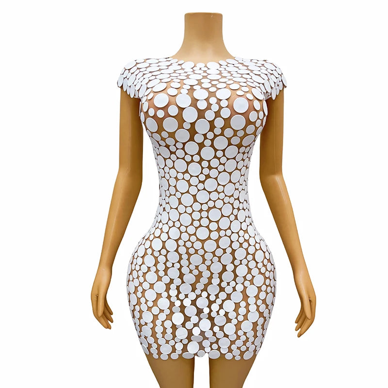 Trend4us Dots Mesh Stage Mini Dress