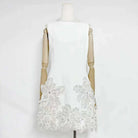 Trend4us Luxe Floral Appliqué Sleeveless Mini Dress - White