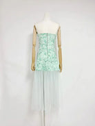 Trend4us Luxe 3D Floral Embroidered Strapless Illusion Evening Dress
