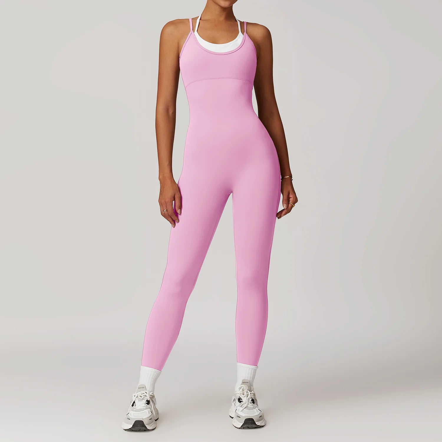 Trend4us Women's Crisscross Back Sculpting Jumpsuit