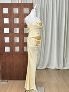 Trend4us Luxe Satin Lace Cowl Neck Maxi Skirt Set – Cream