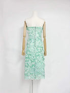 Trend4us Luxe Strapless 3D Floral Embroidered Midi Dress