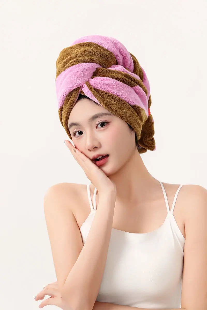 Trend4us Luxe Twist Microfiber Hair Drying Towel Wrap – Fast-Absorbing Turban