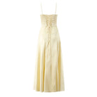 Satin Lace-Up Corset Maxi Dress — Women's V-Neck A-Line | Trend4us