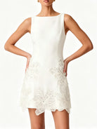 Trend4us Luxe Floral Appliqué Sleeveless Mini Dress