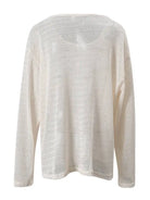 Trend4us Sheer Knit Long Sleeve Top – Women's Lightweight Sweater