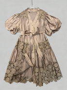 "Khaki beige lace mini dress - casual brunch outfit styling"