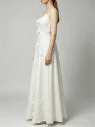 Trend4us Luxe Floral Appliqué Open-Back Maxi Dress