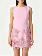 Trend4us Luxe Floral Appliqué Sleeveless Mini Dress