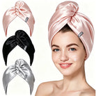 Trend4us Silk Satin Hair Drying Towel Wrap – Twist Turban for Frizz-Free Hair